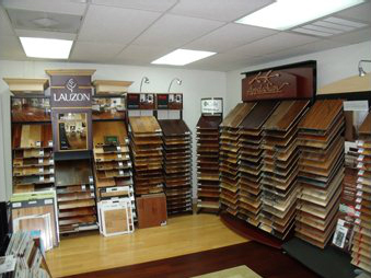 Wide view of the Scharber Flooring showroom floor